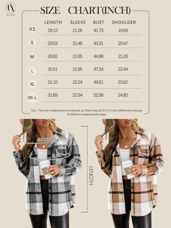 AUTOMET Womens Fall Outfits Fashion Clothes Shackets Flannel Plaid Button Down Long Sleeve Shirts Jackets 2024 - Image 6