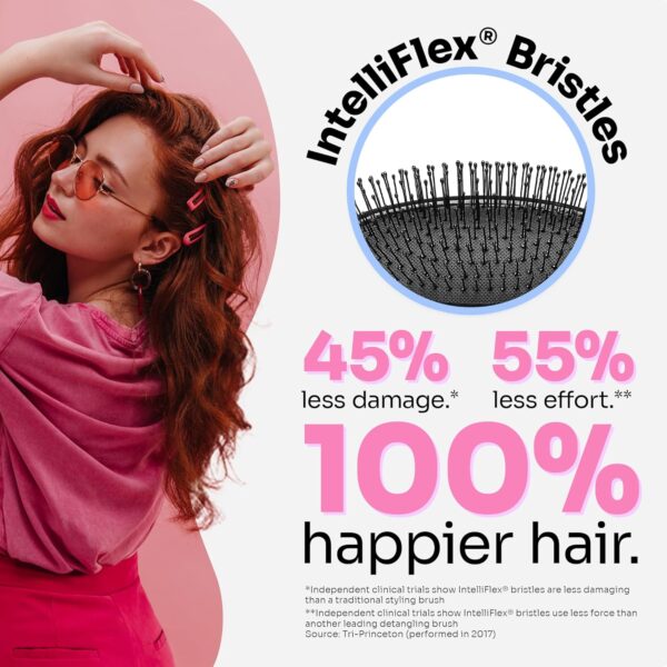 Wet Brush Original Detangler Hair Brush, Pink (Glitter Waves) - Ultra-Soft IntelliFlex Bristles - Detangling Brush Glides Through Tangles For All Hair Types (Wet Dry & Damaged Hair) - Women & Men - Image 4