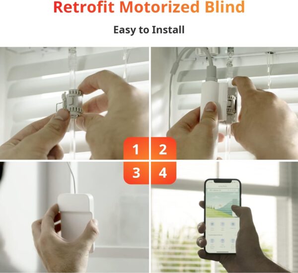 SwitchBot Blind Tilt Motorized Blinds - Smart Electric Blinds with Bluetooth Remote Control, Solar Powered, Light Sensing Control, Add Hub Mini to Make it Compatible with Alexa & Google Home - Image 3