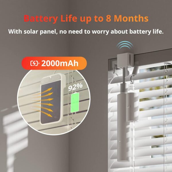 SwitchBot Blind Tilt Motorized Blinds - Smart Electric Blinds with Bluetooth Remote Control, Solar Powered, Light Sensing Control, Add Hub Mini to Make it Compatible with Alexa & Google Home - Image 4