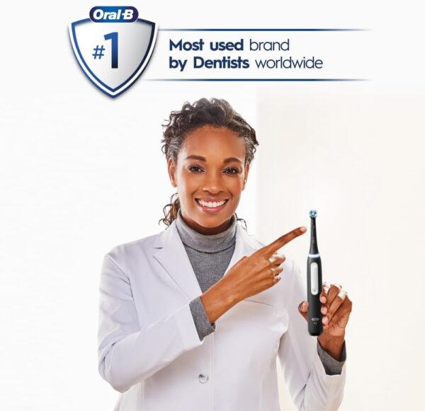 Oral-B iO Deep Clean Rechargeable Electric Powered Toothbrush, Black with iO Series 3 Limited, 2 Brush Heads and Travel Case - Pressure Sensor to Protect Gums - 3 Cleaning Settings - 2 Minute Timer - Image 7