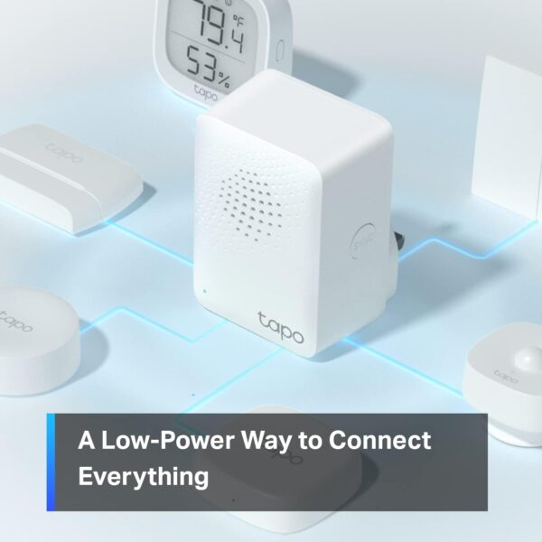 TP-Link Tapo Smart Hub with Built-in Chime, REQUIRES 2.4GHz Wi-Fi, Reliable Long-Range Connections with Tapo Sensors, Sub-1G Low-Power Wireless protocol, Connect up to 64 smart devices. Tapo H100 - Image 3