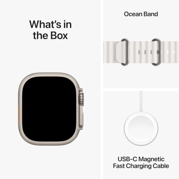 Apple Watch Ultra 2 [GPS + Cellular, 49mm] - Titanium Case With White Ocean Band, One Size (Renewed) - Image 4