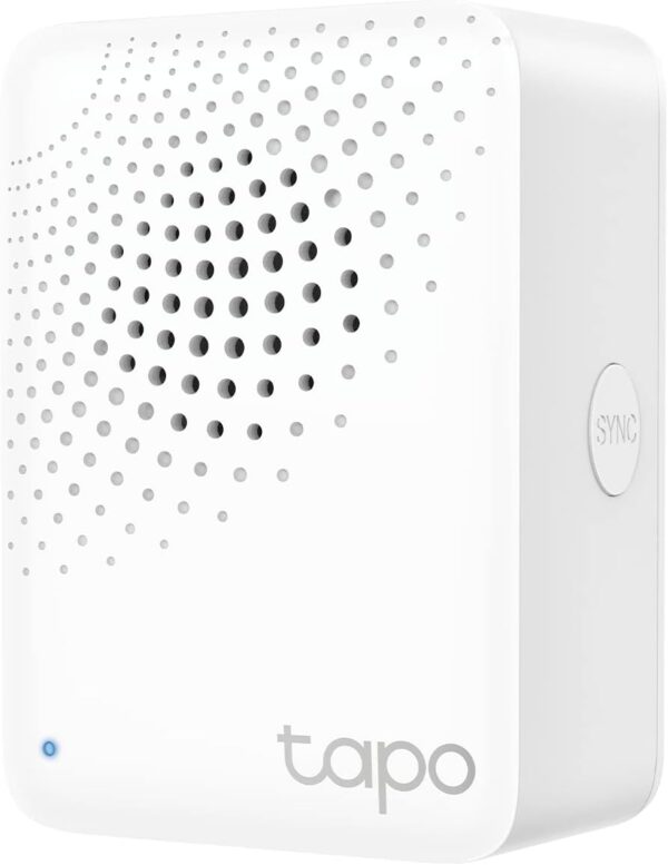 TP-Link Tapo Smart Hub with Built-in Chime, REQUIRES 2.4GHz Wi-Fi, Reliable Long-Range Connections with Tapo Sensors, Sub-1G Low-Power Wireless protocol, Connect up to 64 smart devices. Tapo H100