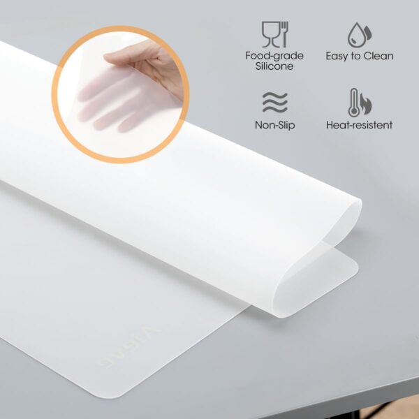 Aieve Silicone Mats for Kitchen Counter, Countertop Protector Mat, Heat Resistant Clear Mats for Countertop Protection 2 Pack - Image 3