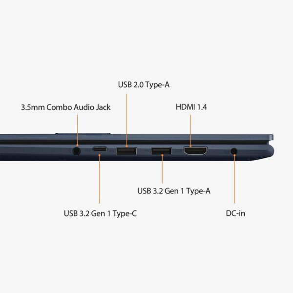 ASUS Vivobook Laptop, 15.6” FHD Touchscreen, Intel Core i7-1255U Processor, 16GB RAM, 1TB SSD, Backlit Keyboard, Numeric Keypad, Webcam, HDMI, Wi-Fi 6, Windows 11 Home, Blue - Image 5