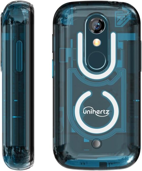 Unihertz Jelly Star, The World's Smallest 4G Android 13 Smartphone Transparent Design LED Light NFC OTG, Blue (Support T-Mobile & Verizon only) - Image 3