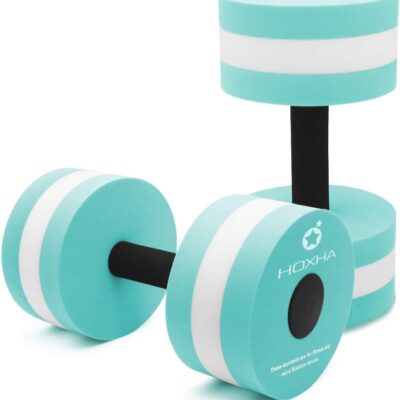 Water Dumbbells, Aquatic Exercise Dumbell Set of 2 Water Aerobic Exercise Foam Dumbbells Pool Resistance Water Fitness Equipment for Weight Loss