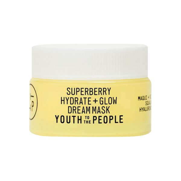 Youth To The People Superberry Glow Dream Mask - Brightening Overnight Face Mask + Hyaluronic Acid Night Moisturizer with Vitamin C & Squalane Oil for Even Skin Tone - Clean, Vegan Skincare