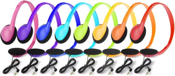 CN-Outlet Kids Headphones Bulk 8 Pack Multi Color Class Set School Students Classroom Children Toddler Boys Girls Teen and Adult (8 Pack) - Image 3