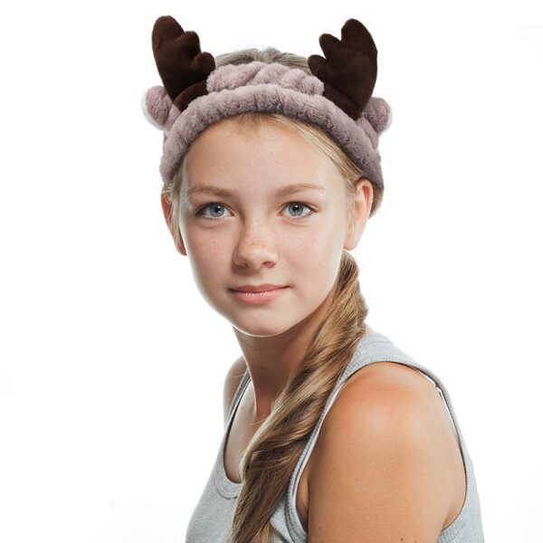 AHONEY Makeup Spa Headband Face Wash Headband for Women Girls Cute Headbands Animal Ears Shower 4Pcs Coral Fleece Hair Band Women Cosmetic Headwrap for Spa Yoga Makeup Washing Face - Image 5