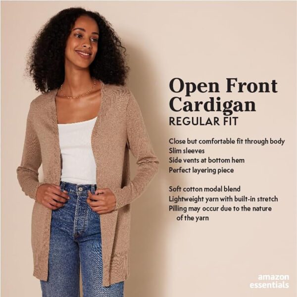 Amazon Essentials Women's Lightweight Open-Front Cardigan Sweater (Available in Plus Size) - Image 2