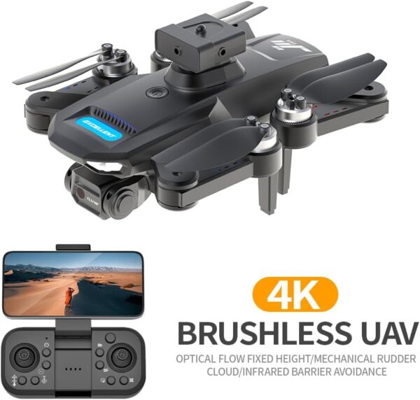 S22 Drone with 4K Camera for Adults Beginner; 194G Foldable RC Quadcopter with 328 Feet Control Range, Brushless Motor, 2.4G, 360 Degree Flip, 2 Batteries, Toys for Adults - Image 8