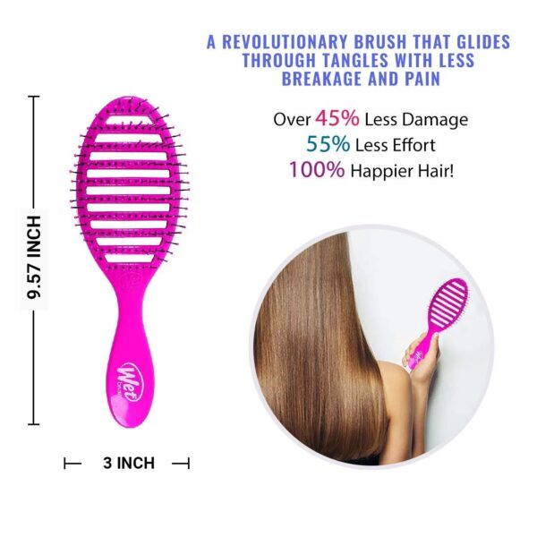 Wet Brush Speed Dry Hair Brush - Stripes (Color Wash) - Vented Design and Ultra Soft HeatFlex Bristles Are Blow Dry Safe With Ergonomic Handle Manages Tangle and Uncontrollable Hair - Pain-Free - Image 7