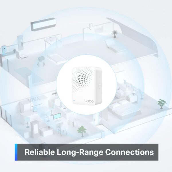 TP-Link Tapo Smart Hub with Built-in Chime, REQUIRES 2.4GHz Wi-Fi, Reliable Long-Range Connections with Tapo Sensors, Sub-1G Low-Power Wireless protocol, Connect up to 64 smart devices. Tapo H100 - Image 4