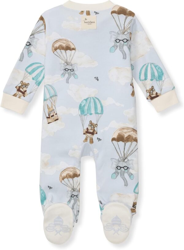 Burt's Bees Baby Boys' Sleep and Play Pjs, 100% Organic Cotton One-piece Zip Front Romper Jumpsuit Pajamas - Image 2