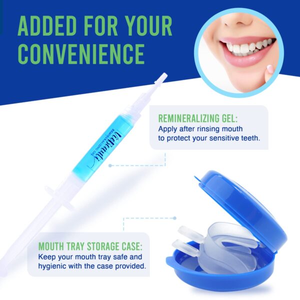 VieBeauti Teeth Whitening Kit - 5X LED Light Tooth Whitener with 35% Carbamide Peroxide, Mouth Trays, Remineralizing Gel and Tray Case - Built-in 10 Minute Timer Restores Your White Smile Mint - Image 8