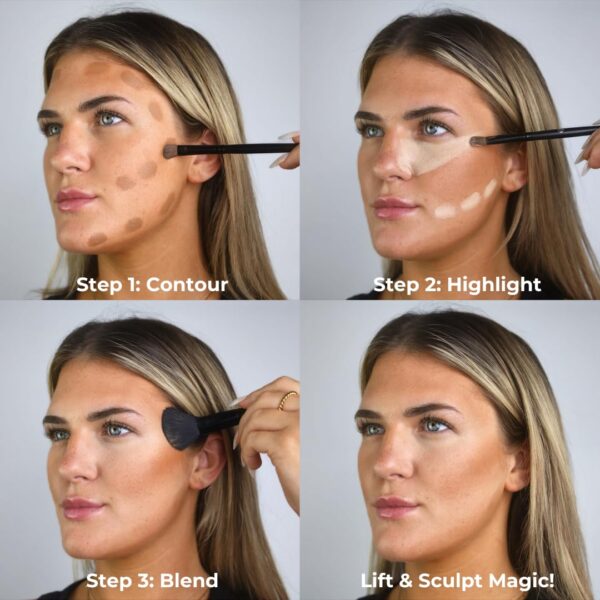 W7 Lift & Sculpt Cream Contour Kit - Concealing, Highlighting & Contouring Makeup Palette - Step-by-Step Instructions Included - Image 2