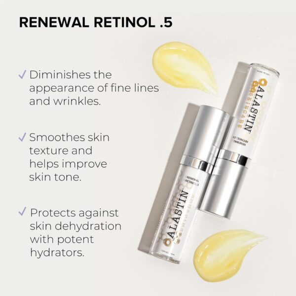 ALASTIN Skincare Skin Renewal Retinol Face Serum (.5 Strength, 1.0 oz) | Anti-Aging, Diminishes Fine Lines & Wrinkles | Repair Skin Texture & Tone - Image 2