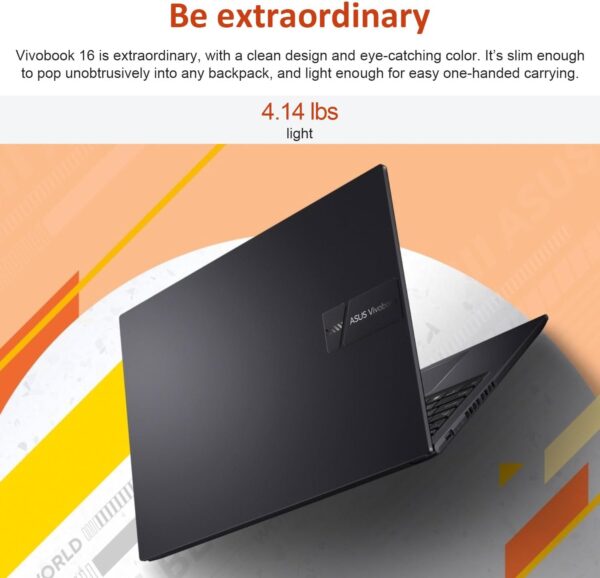 ASUS Vivobook 16 FHD+ Ryzen 7 Laptop, 16" FHD+ 1920 * 1200, AMD Ryzen 7 7730U (Beats Intel i7-1255U), 16GB RAM, 1TB SSD, Backlit KB, FP Reader, Touchpad, Webcam, HDMI, Wi-Fi 6, Windows 11 Home, Black - Image 5