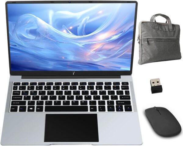 14.1" laptops,Ultral Light Laptop Computer,6GB RAM,128GB Storage(64GB eMMC+ 64GB Card),with Celeron Processor (up to 2.4 GHz),1920x1080 FHD,Webcam, WiFi,Mini HDMI, USB,8000mAh(Dark Grey) - Image 4