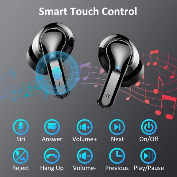 Wireless Earbud, Bluetooth Headphones 5.3 NEW 40H Ear Buds Bass Stereo Earphones Noise Cancelling Earbud with 4 ENC Mic in-Ear Bluetooth Earbud USB-C LED Display IP7 Waterproof Sport for Android iOS - Image 7