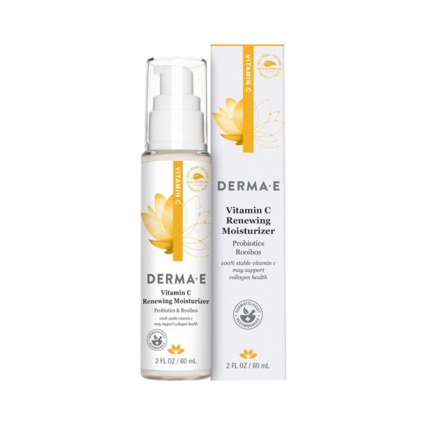 Derma E Vitamin C Renewing Moisturizer – Brightening and Hydrating Facial Skin Renewing Cream – Anti-Aging Facial Moisturizer and Day Cream, 2 oz