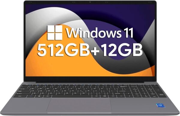 ApoloSign 2024 New Laptop 15.6 inch, Windows 11 Laptop Computer, N5095 Up to 2.8GHz, 12GB DDR4 RAM, 512GB SSD, 15.6" FHD IPS 1920x1200, 2.0MP, 2.4G+5G WiFi, BT 5.0, Mini HDMI, Type C, Dual Speakers