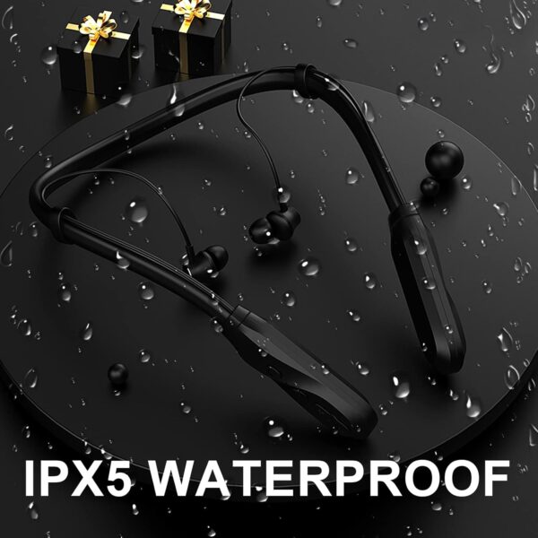 Wireless Bluetooth Headphones with 120 Hours Playback, Built-in Mic, in-Ear Design, Stereo Bass, Noise Reduction, Waterproof Sports Neckband Headset - Image 4