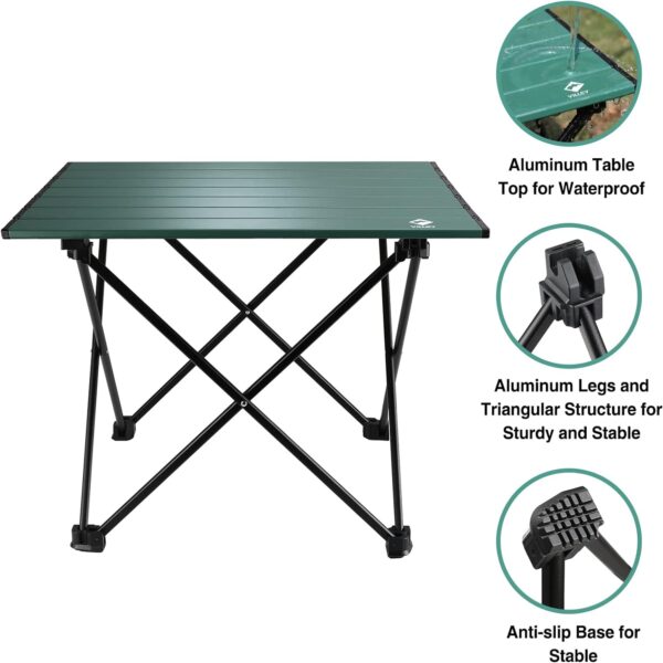 VILLEY Portable Camping Side Table, Ultralight Aluminum Folding Beach Table with Carry Bag for Outdoor Cooking, Picnic, Camp, Boat, Travel - Image 5