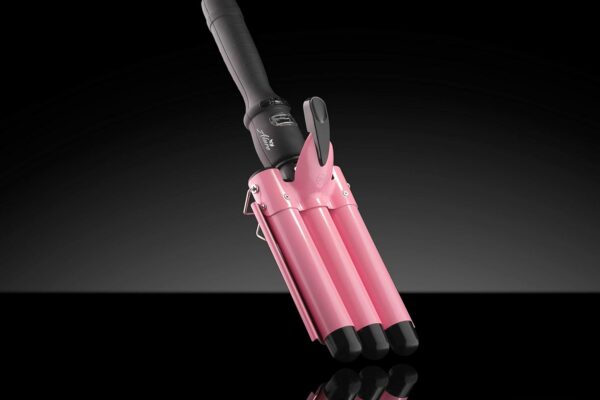 Alure Three Barrel Curling Iron Wand Hair Waver with LCD Temperature Display - 1 Inch Ceramic Tourmaline Triple Barrels, Dual Voltage Crimp - Image 8