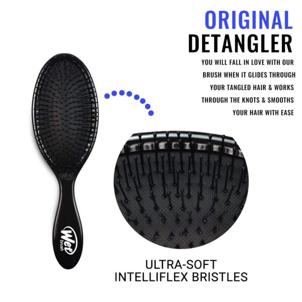 Wet Brush Original Detangling Hair Brush, Classic Black - Ultra-Soft IntelliFlex Bristles - Detangler Brush Glide Through Tangles With Ease For All Hair Types - For Women, Men, Wet & Dry Hair - Image 2