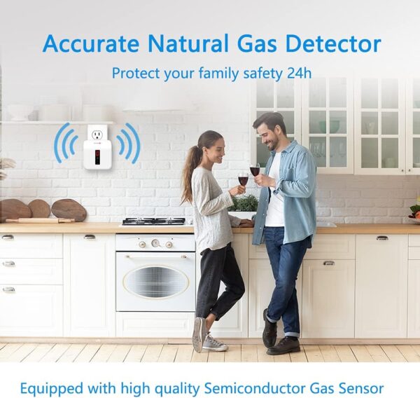 Y401 Natural Propane Gas Detector, Home Gas Alarm and Monitor, Leak Alarm for LNG, LPG, Methane, Coal Gas Detection in Kitchen, Home, Camper (1, White) - Image 3