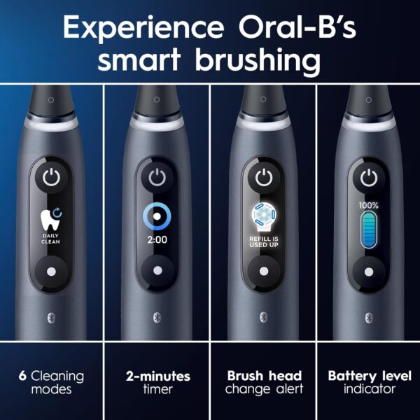 Oral-B iO Series 8 Electric Toothbrush with 2 Replacement Brush Heads, Violet Ametrine - Image 5