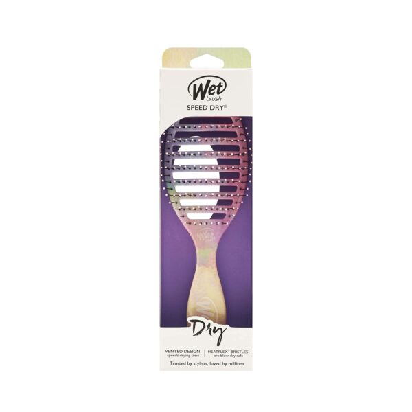 Wet Brush Speed Dry Hair Brush - Stripes (Color Wash) - Vented Design and Ultra Soft HeatFlex Bristles Are Blow Dry Safe With Ergonomic Handle Manages Tangle and Uncontrollable Hair - Pain-Free - Image 4