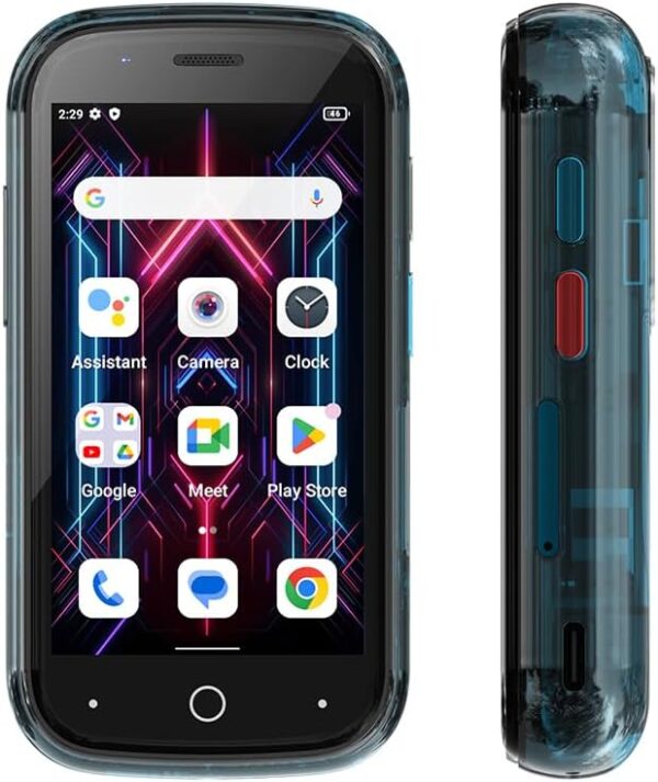 Unihertz Jelly Star, The World's Smallest 4G Android 13 Smartphone Transparent Design LED Light NFC OTG, Blue (Support T-Mobile & Verizon only) - Image 2