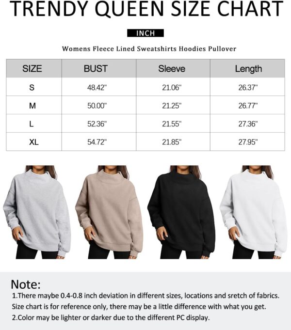 Trendy Queen Womens Oversized Sweatshirts Turtleneck Pullover Long Sleeve Hoodies Tops Fall Outfits 2024 Clothes - Image 7