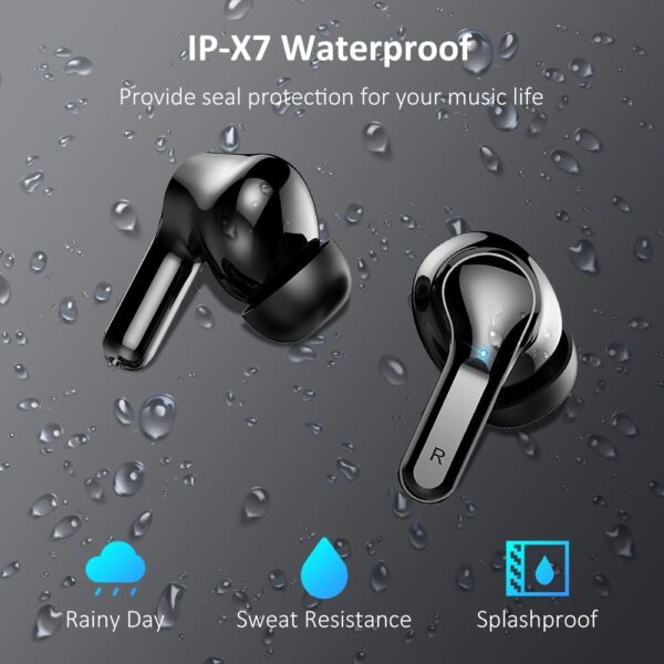 Wireless Earbud, Bluetooth Headphones 5.3 NEW 40H Ear Buds Bass Stereo Earphones Noise Cancelling Earbud with 4 ENC Mic in-Ear Bluetooth Earbud USB-C LED Display IP7 Waterproof Sport for Android iOS - Image 8