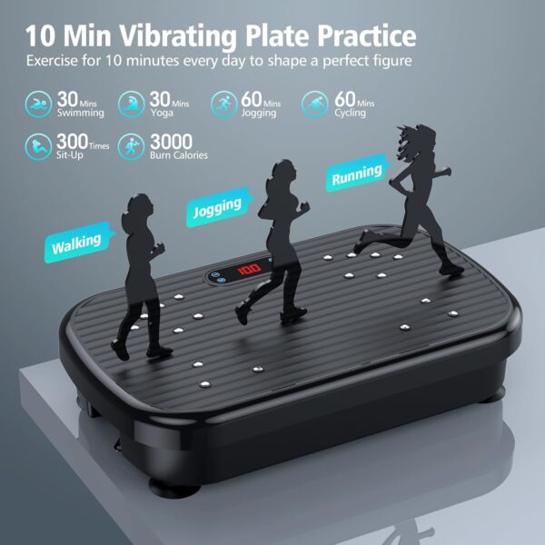 Vibration Plate Exercise Machine, Power Waver Vibration Plate Platform for Lymphatic Drainage Whole Body Vibration Plate Machine Helps Weight Loss Shaping Toning Wellness Home Gyms Workout - Image 4