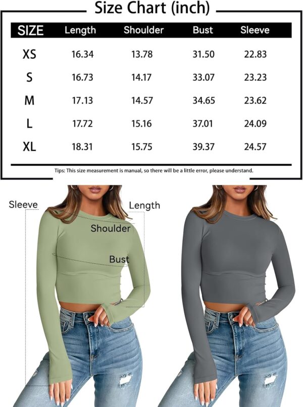 Trendy Queen Womens Long Sleeve Crop Tops Basic Slim Fitted Shirts Casual Fashion 2024 Y2k Tops Teen Girl Clothes - Image 6