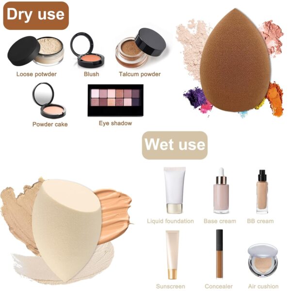 12 Pieces Professional Makeup Sponge Set,Latex Free Flawless Soft Setting Face Puffs,Multicolor Beauty Sponge Blender Cosmetic Applicator for Powder,Liquid,Facial Makeup Tools - Image 3