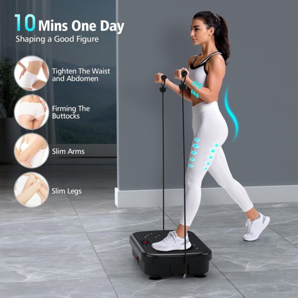 Vibration Plate Exercise Machine, Power Waver Vibration Plate Platform for Lymphatic Drainage Whole Body Vibration Plate Machine Helps Weight Loss Shaping Toning Wellness Home Gyms Workout - Image 3