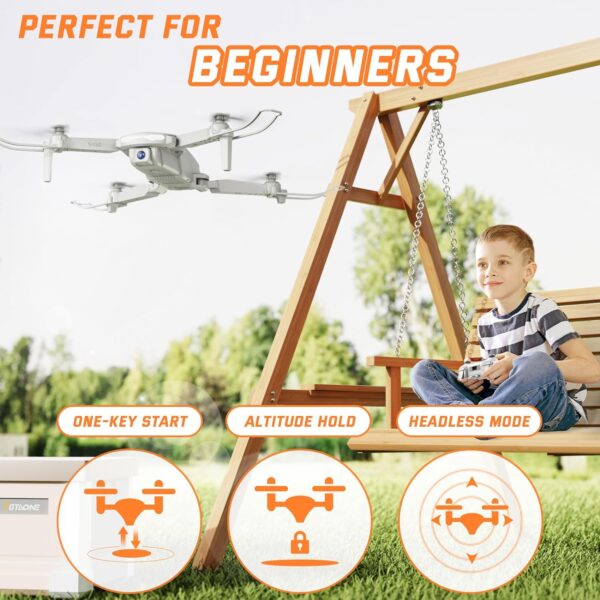 S450 Drone with Camera for Adults, 1080P HD FPV Drones for Kids with Carrying Case, One Key Take Off/Land, Speed Adjustment,Altitude Hold, Mini Foldable RC Quadcopter Toys Gifts for Beginners - Image 3