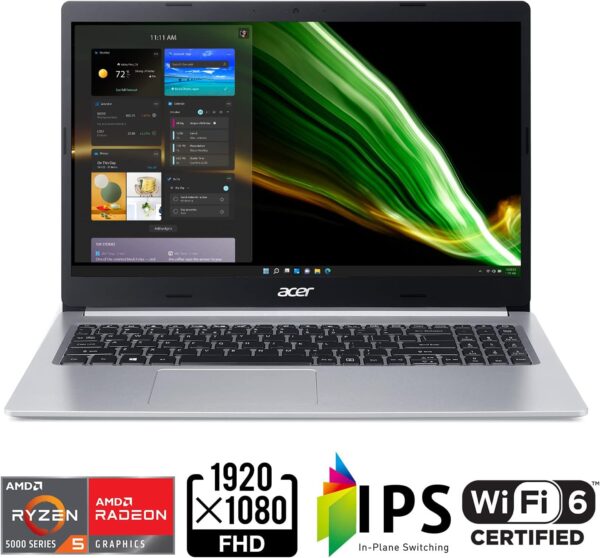 Acer Aspire 5 A515-45-R74Z Slim Laptop | 15.6" Full HD IPS | AMD Ryzen 5 5500U Hexa-Core Mobile Processor | AMD Radeon Graphics | 8GB DDR4 | 256GB NVMe SSD | WiFi 6 | Backlit KB | Windows 11 Home - Image 3