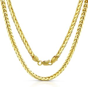  JewelHeart 14K Real Gold Foxtail Chain Necklace