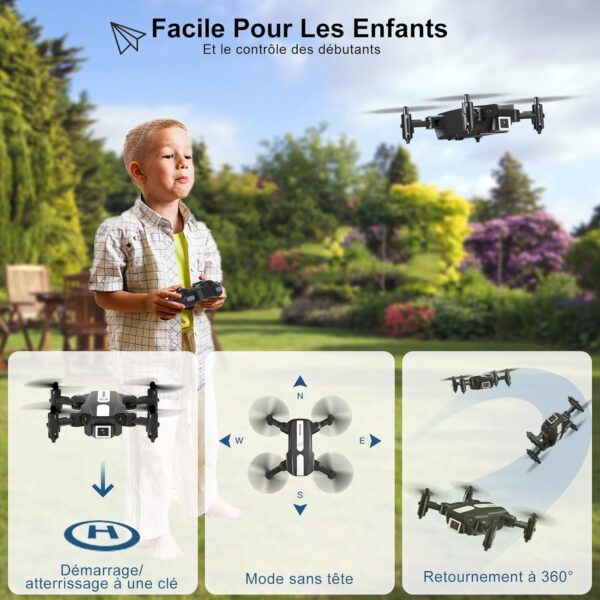 T25 Mini Drone with Camera - 1080P HD RC Drones for Kids Fpv Drone for Adults Beginners, With One Key Take Off/Landing, Gravity Sensor, Gesture Control, 3D Flip, Voice Control - Image 3