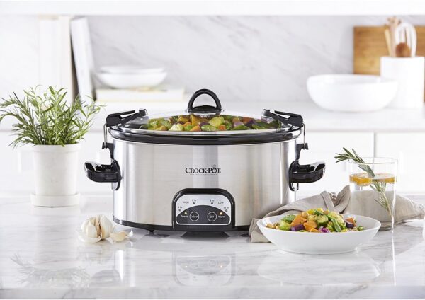 Crock-Pot 7 Quart Oval Manual Slow Cooker, Stainless Steel (SCV700-S-BR), Versatile Cookware for Large Families or Entertaining - Image 6