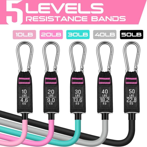 RENRANRING Resistance Bands for Working Out, 150LBS Exercise Bands, Workout Bands, Resistance Bands Set with Handles for Men Women, Legs Ankle Straps for Muscle Training - Image 2