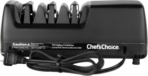 Chef’sChoice 15XV Professional Electric Knife Sharpener With 100-Percent Diamond Abrasives And Precision Angle Guides For Straight Edge and Serrated Knives, 3-Stage, Black - Image 7