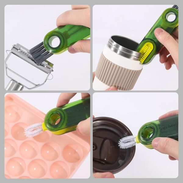 3 in 1 Cup Lid Gap Cleaning Brush Set, Multifunctional Insulation Bottle Cleaning Tools, Mutipurpose Tiny Silicone Cup Holder Cleaner, Home Kitchen Cleaning Tools - Image 3